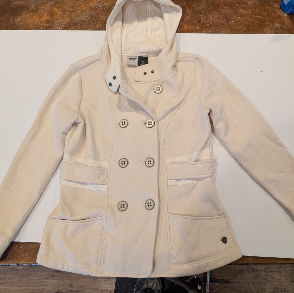 Harley-Davidson Off-White Pea Coat with Hood